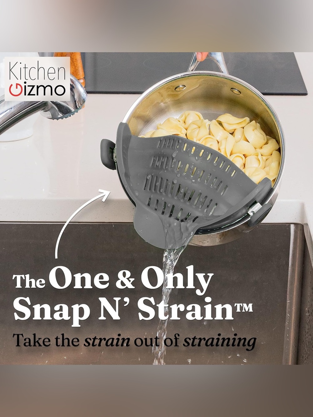 Kitchen Gizmo Strainer for Pots, Pans, and Bowls